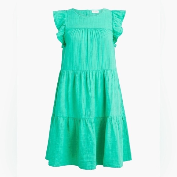 NWT J. CREW Bright Seafoam Green Mini Cotton Gauze Dress Size 4 ••SOLD OUT•• - Picture 3 of 8
